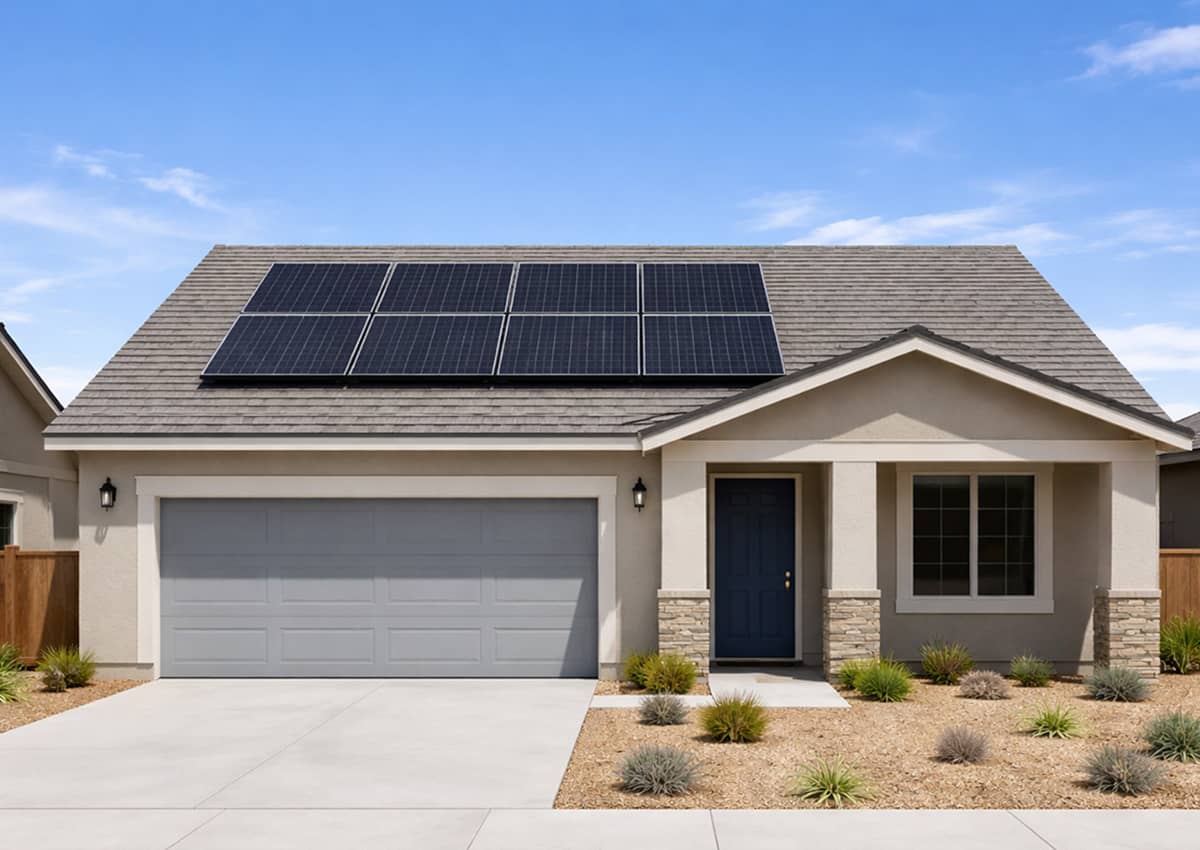 Home with solar panels